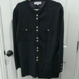 St. John Knit Black Formal Sweater/Jacket/Cardigan